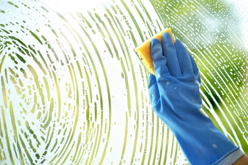 Cleaner applying safe methods during a carpet cleaning visit
