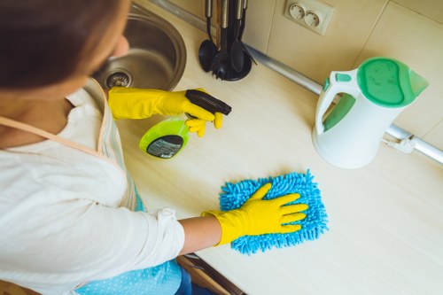Hot water extraction equipment cleaning carpet fibres